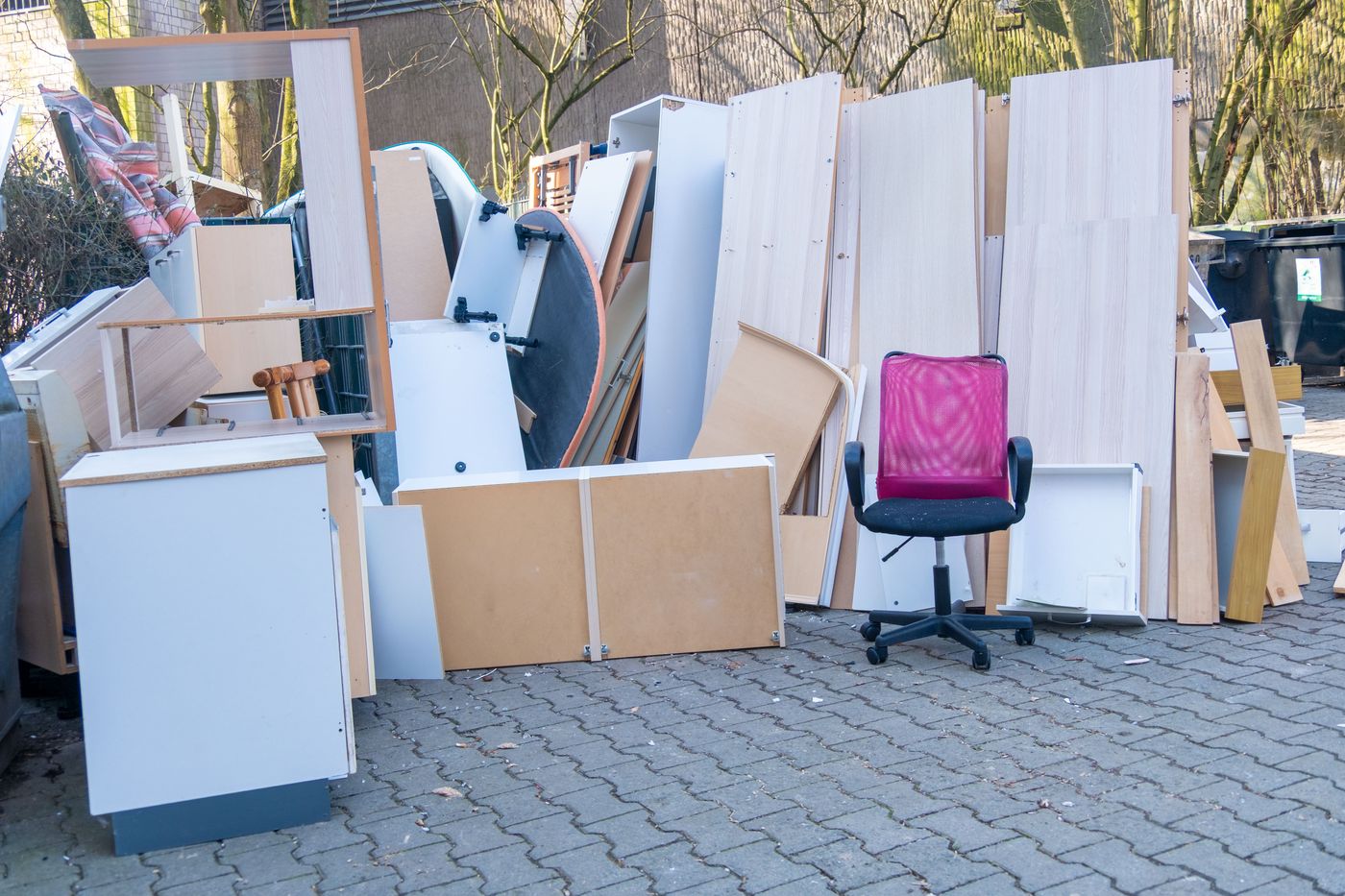 Furniture pile before pickup
