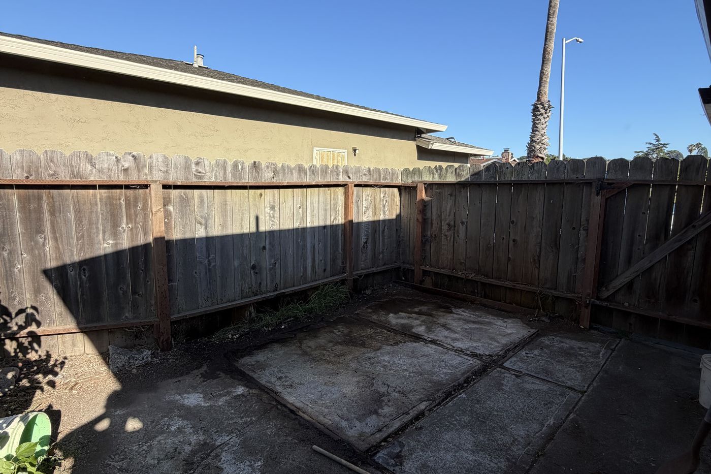 Cleared concrete pad after shed removal